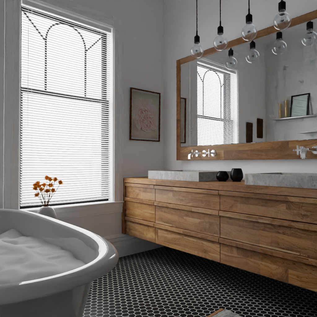 Mitsuba bathroom scene rendered in Koji