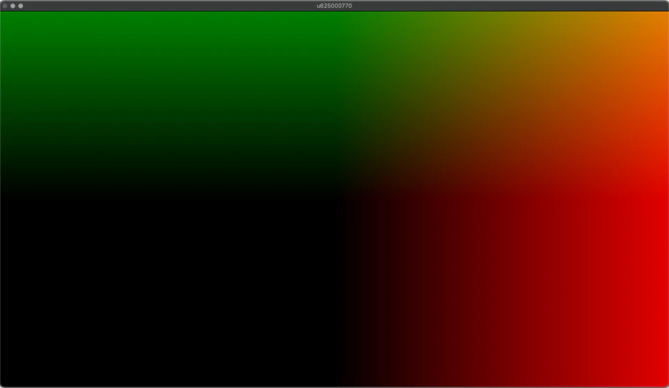 Four-color gradient transitioning between green, red, orange, and black
